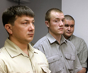 Слева направо Эдуард Ульман, Владимир Воеводин и Александр Калаганский