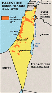 Карта Палестины до оккупации 1948 года