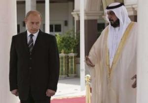 Президент ОАЭ Аль Нахайан с президентом России Владимиром Путиным во дворце Мушриф в Абу Даби