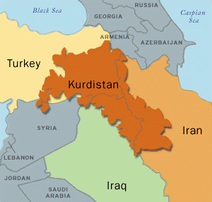 Курдистан на карте