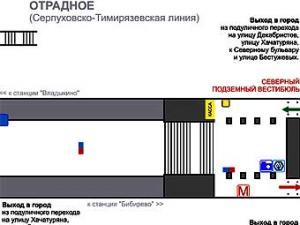Схема станции метро "Отрадное"