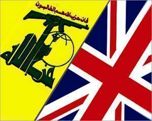 Флаги Хезболлы и Великобритании