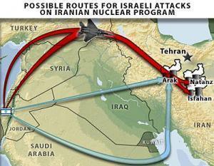 Возможные направления ударов Израиля по объектам ядерной программы Ирана