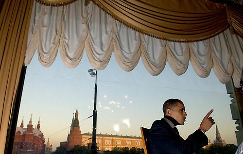 Обама в Москве (фотография журнала "Трибьюн", сделанная Питом Соузой  25 августа 2005 года).