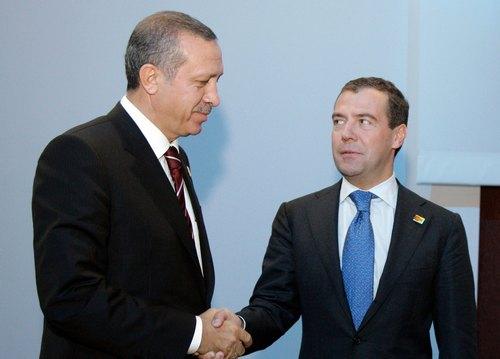 Дмитрий Медведев на встрече с премьер-министром Турции Реджепом Эрдоганом