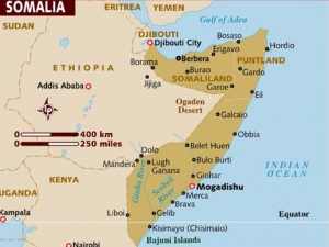 Карта Сомали и Эфиопии