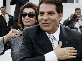 Экс-президент Туниса со своей супругой