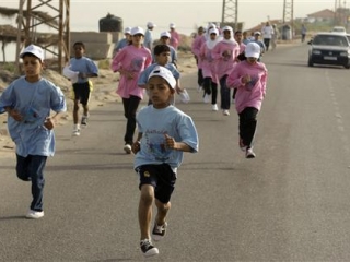 Самые маленькие также приняли участие в историческом марафонском забеге