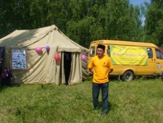 "Исламская палатка" на областном сабантуе-2010 в деревне Аракаево