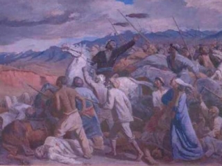 Картина советского художника Чуйкова "Восстание 1916 г"
