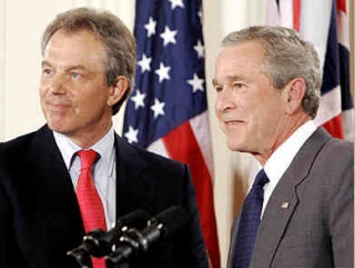 Тони Блэр и Джордж Буш - союзники в "войне с терроризмом"