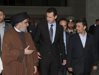 Хасан Насралла, Башар Асад и Махмуд Ахмадинеджад