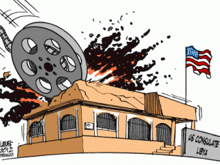 Работа известного карикатуриста Карлоса Латуффа под названием "Невиновность мусульман: фильм, который убивает"