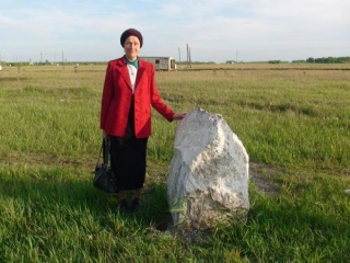 Нурзия Шагаева на месте будущего храма