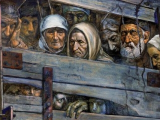 Картина «Поезд смерти», посвященная депортации крымских татар