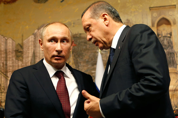 Т. Эрдоган и В. Путин известны как друзья