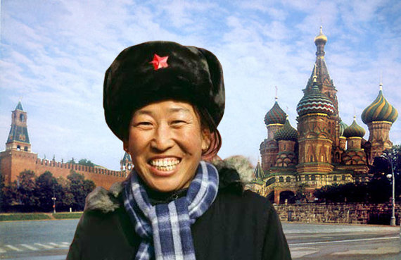 Китайский турист на Красной площади в Москве