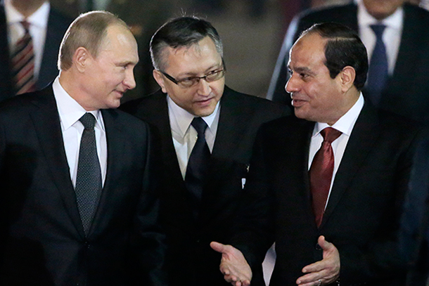 Президенты РФ и Египта Владимир Путин и Абдель-Фаттах ас-Сиси