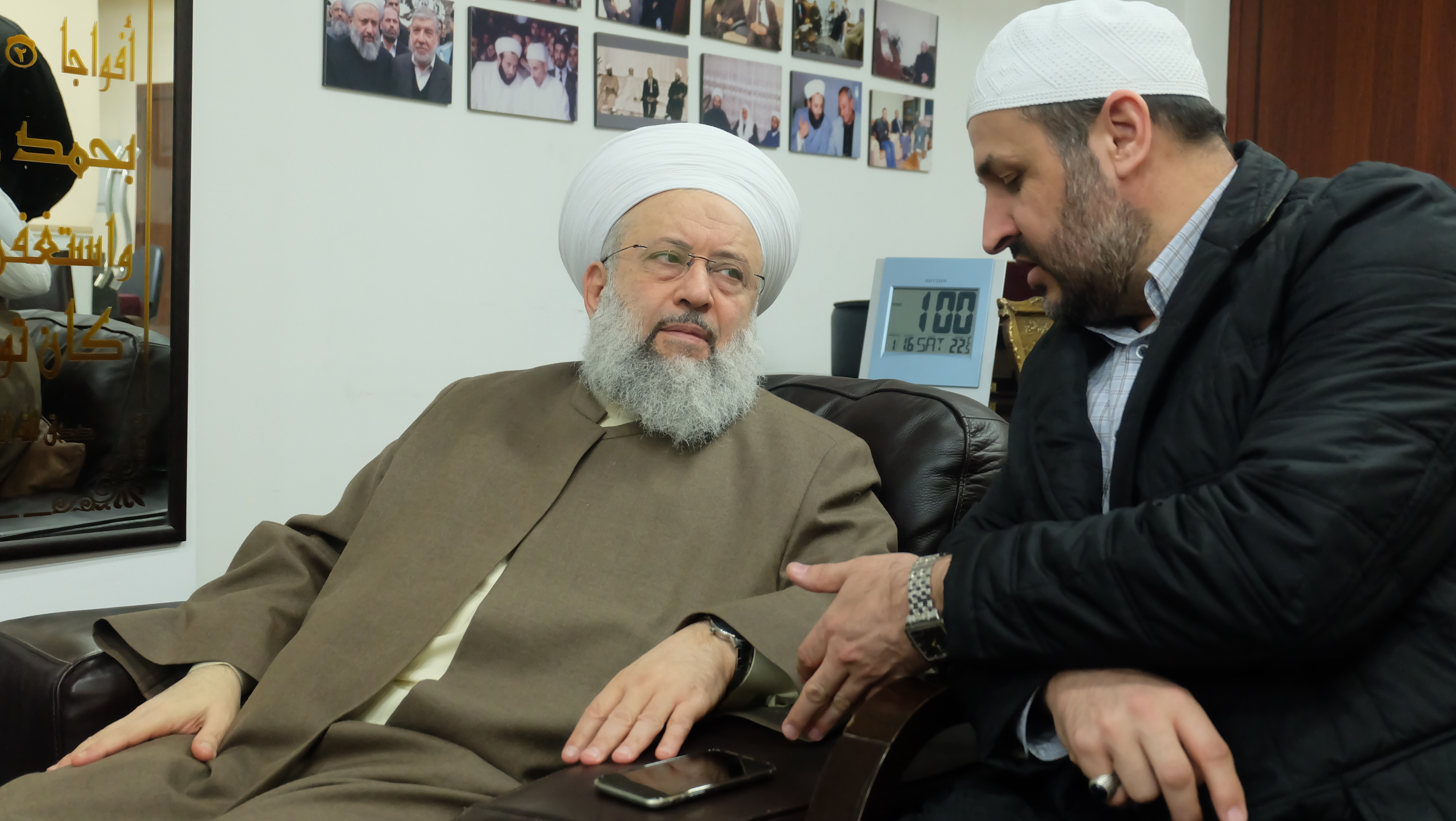 Первый заместитель муфтия Дагестана Мухаммадрасул Саадуев и духовный лидер сопротивления в Сайде шейх Махер Хаммуд