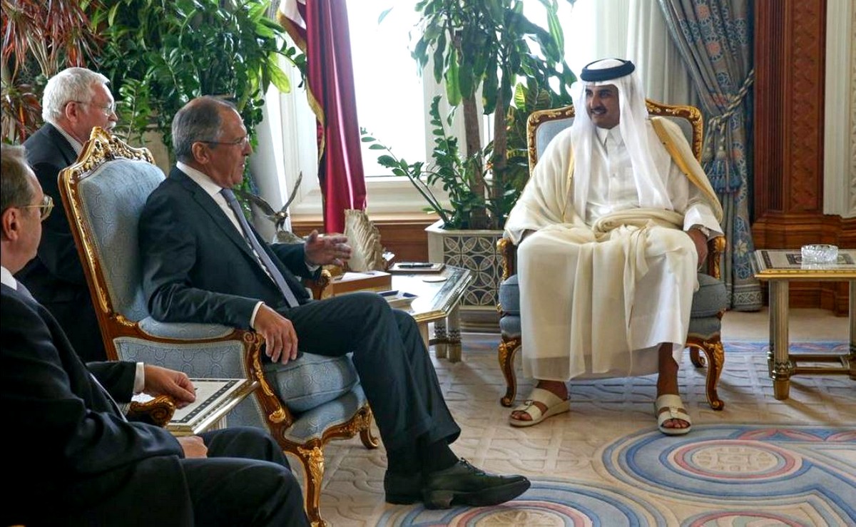 Встреча министр иностранных дел России с эмиром Катара в Дохе