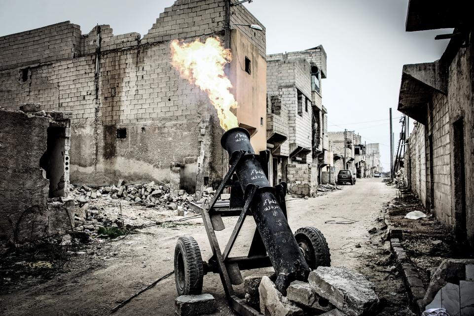 Кустарная пушка в Алеппо