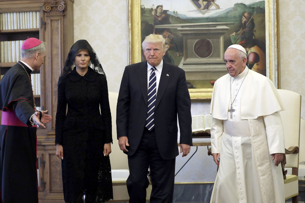 Чета Трамп и папа Римский