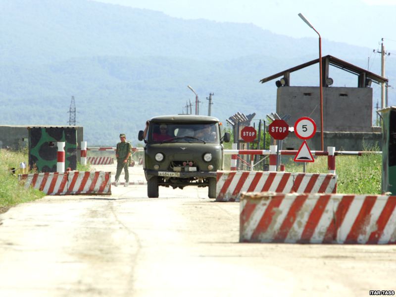 Блокпост на границе с Чечней