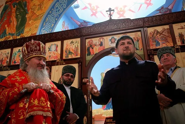 Кадыров на открытии православного храма в Чечне