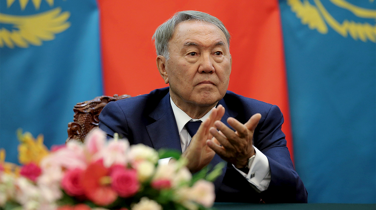 Президент Казахстана Нурсултан Назарбаев во время церемонии в Пекине, 2015 год.