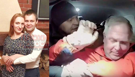Алексей Маклаков с женой и во время нападения на водителя такси