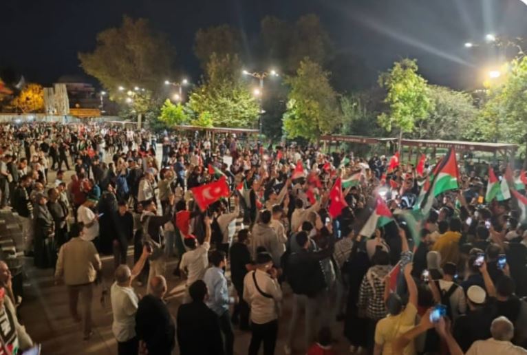 Демонстрация в Турции, в поддержку Палестины