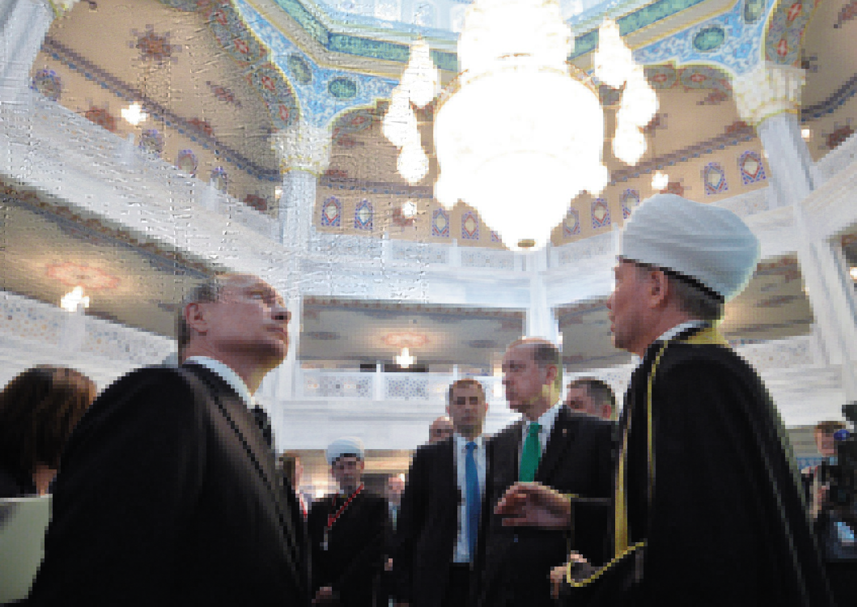 Владимир Путин, Реджеп Тайип Эрдоган и Равиль Гайнутдин на открытии нового здания Соборной мечети Москвы