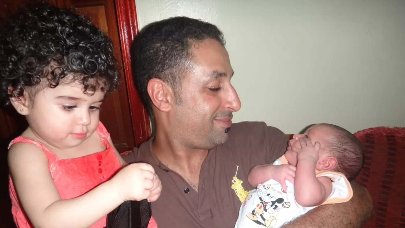 Наджи Фатиль с дочерью Фатимой и сыном Нидалем
