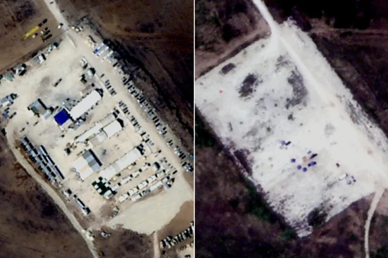 Спутниковые снимки до (справа) и после размещения ракетного комплекса THAAD в Израиле