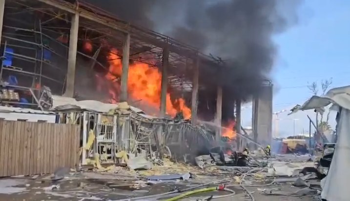 Последствия удара по базе военной разведки Израиля. Фрагмент видео. Источник: соцсети