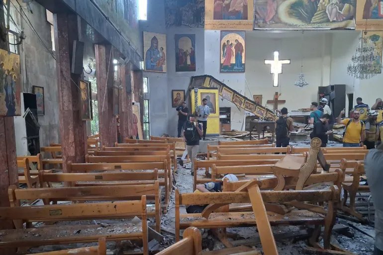 Последствия взрыва в церкви