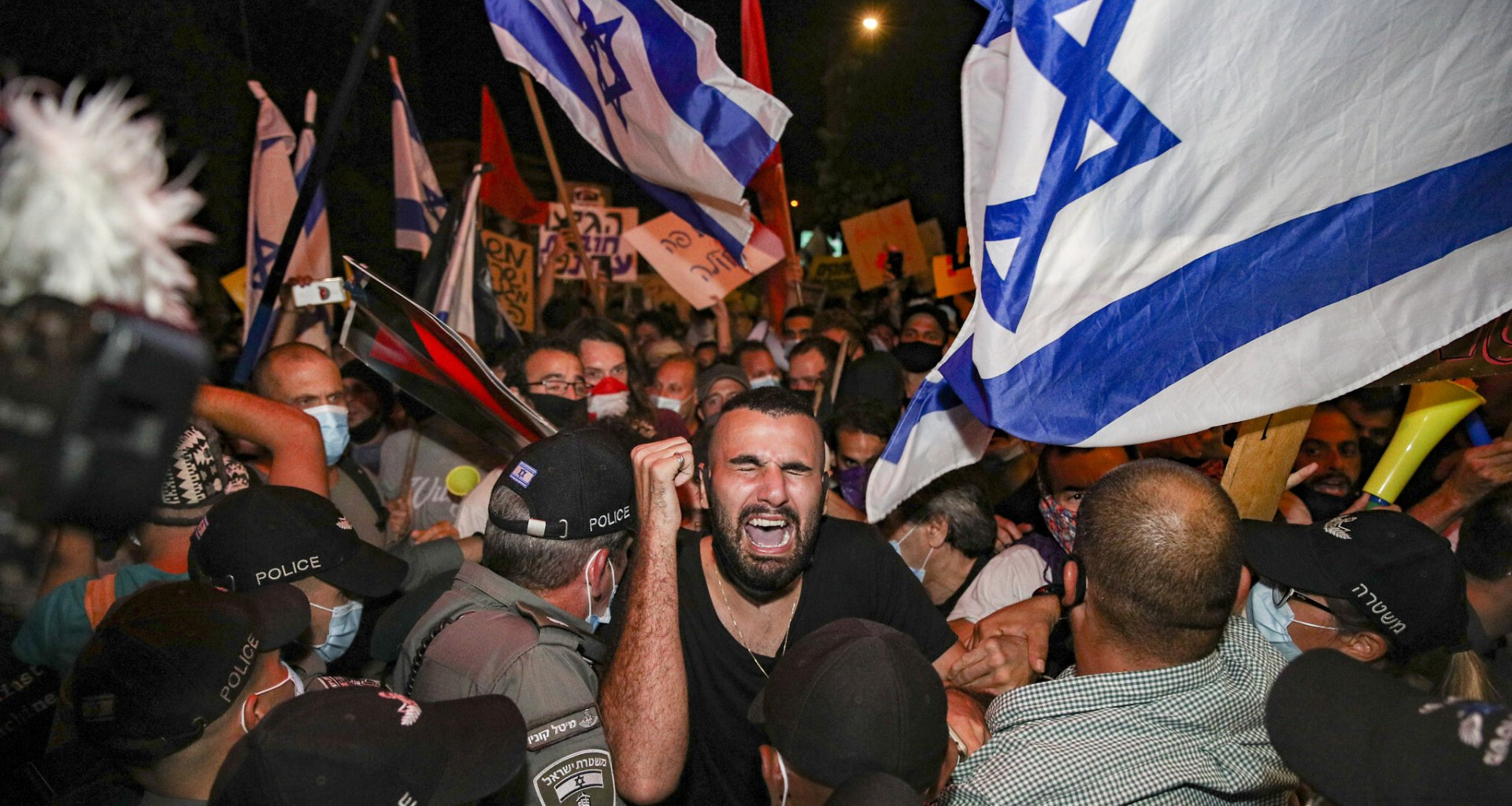 Подавление антиправительственной акции протеста в Израиле. Фото: соцсети