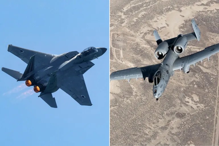 Истребитель F-15 и штурмовик A-10 Warthog